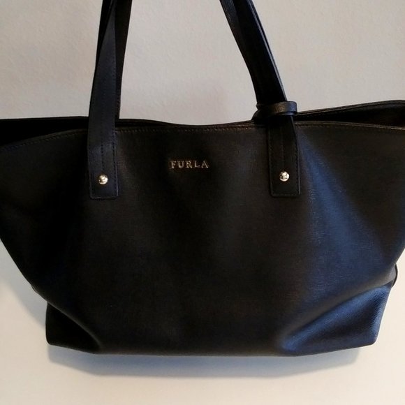 Furla Black Saffiano Leather Shoulder Bag - Picture 2 of 13